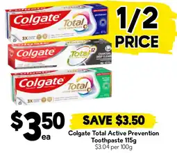 Drakes Colgate total active prevention toothpaste offer