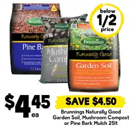 Drakes Brunnings naturally good garden soil, mushroom compost or pine bark mulch offer