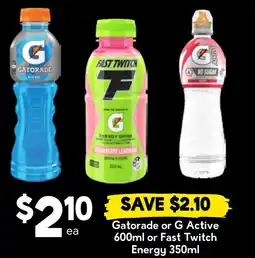 Drakes Gatorade or G Active or Fast Twitch Energy offer