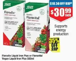Chemist Warehouse Floradix Liquid Iron Plus or Floravital Vegan Liquid Iron Plus offer