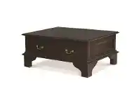LivingStyles Tasmania Mahogany Timber 4 Drawer 90cm Coffee Table, Chocolate offer