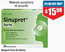 Chemist Warehouse Sinupret Forte 20 Tablets offer