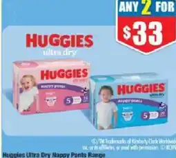 Chemist Warehouse Huggies Ultra Dry Nappy Pants Range offer