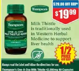 Chemist Warehouse Thompson's One-A-Day Milk Thistle 42,000mg 60 Capsules offer