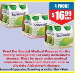 Chemist Warehouse Souvenaid Cappuccino, Strawberry or Vanilla 4 Pack offer