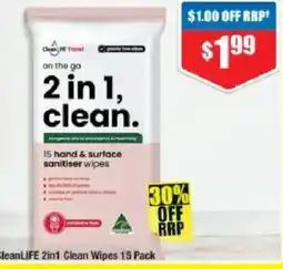 Chemist Warehouse CleanLIFE 2in1 Clean Wipes offer