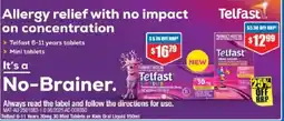 Chemist Warehouse Telfast 6-11 Years 30mg 30 Mini Tablets offer