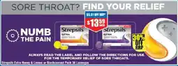 Chemist Warehouse Strepsils Extra Honey & Lemon or Blackcurrant Pack 36 Lozenges offer