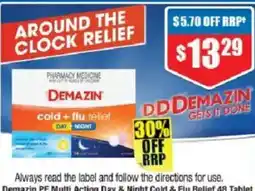 Chemist Warehouse Demazin PE Multi Action Day & Night Cold & Flu Relief 48 Tablet offer