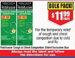 Chemist Warehouse Robitussin Cough & Chest Congestion Exclusive Size offer