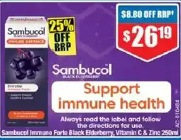 Chemist Warehouse Sambucol Immuno Forte Black Elderberry, Vitamin C & Zinc offer