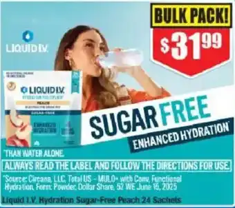 Liquid LV. Hydration Sugar-Free Peach 24 Sachets