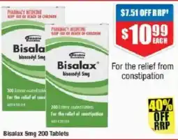 Chemist Warehouse Bisalax 5mg 200 Tablets offer