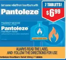Chemist Warehouse Pantoleze Heartburn Relief 20mg 7 Tablets offer
