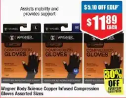 Chemist Warehouse Wagner Body Science Copper Infused Compression Gloves Assorted Sizes offer