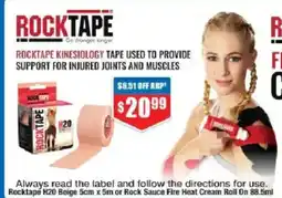 Chemist Warehouse Rocktape H20 Beige 5cm x 5m offer