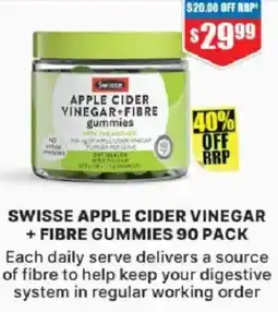 Chemist Warehouse Swisse apple cider vinegar + fibre gummies 90 pack offer
