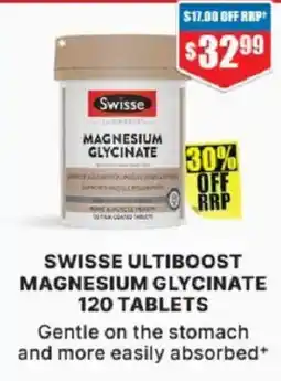 Chemist Warehouse SWISSE ULTIBOOST MAGNESIUM GLYCINATE 120 TABLETS offer
