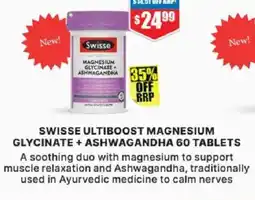 Chemist Warehouse Swisse ultiboost magnesium glycinate + ashwagandha 60 tablets offer