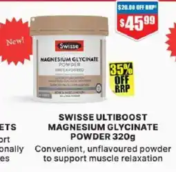 Chemist Warehouse Swisse ultiboost magnesium glycinate powder offer