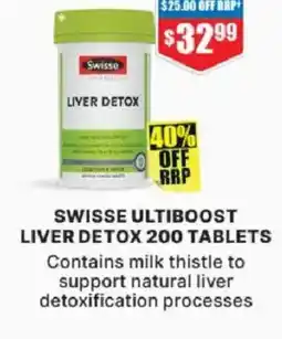 Chemist Warehouse Swisse ultiboost liver detox 200 tablets offer