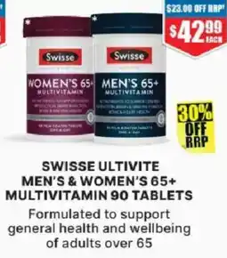 Chemist Warehouse Swisse ultivite men's & women's 65+ multivitamin 90 tablets offer