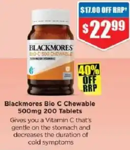 Chemist Warehouse Blackmores Bio C Chewable 500mg offer