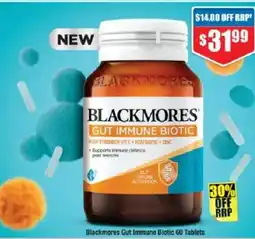 Chemist Warehouse Blackmores Gut Immune Biotic 60 Tablets offer