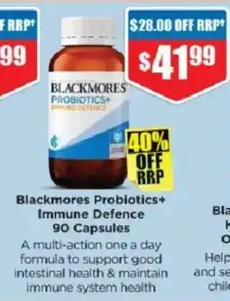 Chemist Warehouse Blackmores Probiotics+ Immune Defence 90 Capsules offer