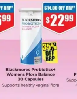 Chemist Warehouse Blackmores Probiotics+ Womens Flora Balance 30 Capsules offer