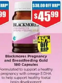 Chemist Warehouse Blackmores Pregnancy and Breastfeeding Gold 180 Capsules offer