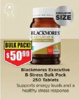 Chemist Warehouse Blackmores Executive B Stress Bulk Pack 250 Tablets offer