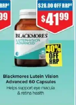 Chemist Warehouse Blackmores lutein vision advanced 60 capsules offer