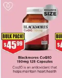 Chemist Warehouse Blackmores CoQ10 150mg 125 Capsules offer