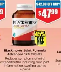 Chemist Warehouse Blackmores Joint Formula Advanced 120 Tablets offer