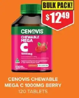 Chemist Warehouse Cenovis chewable mega c 1000mg berry offer