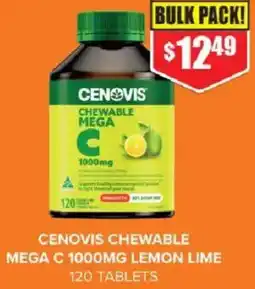 Chemist Warehouse Cenovis chewable mega c 1000mg lemon lime 120 tablets offer