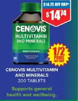 Chemist Warehouse Cenovis multivitamin and minerals 200 tablets offer