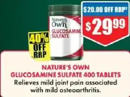 Chemist Warehouse Natures own glucosamine sulfate 400 tablets offer