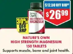 Chemist Warehouse Natures own high strength magnesium 150 tablets offer
