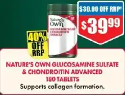 Chemist Warehouse Natures own glucosamine sulfate & chondroitin advanced 180 tablets offer