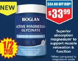 Chemist Warehouse Bioglan active magnesium glycinate offer