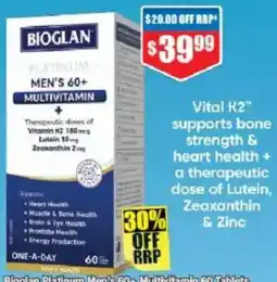 Chemist Warehouse Bioglan platinum mens 60 multivitamin offer