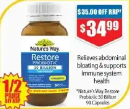 Chemist Warehouse Natures way restore probiotic 30 billion offer