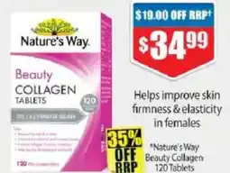 Chemist Warehouse Natures way beauty collagen tablets offer