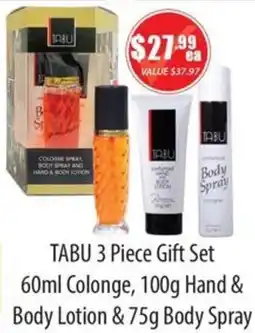 Healthy World Pharmacy Tabu 3 piece gift set offer