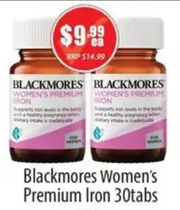 Healthy World Pharmacy Blackmores Women's Premium Iron offer