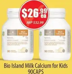 Healthy World Pharmacy Bio Island Milk Calcium for Kids offer