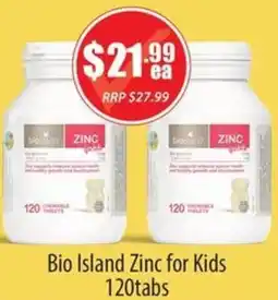 Healthy World Pharmacy Bio Island Zinc for Kids offer