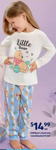 ALDI Children's Licensed Coordinated PJ Set offer